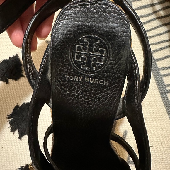 🥐 Tory Burch Dalcin Wicker Platform BOHO Leather Strappy Wedge Espadrilles - Picture 10 of 14